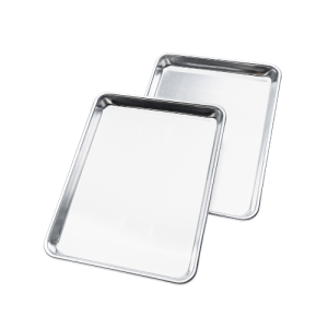 Set of 2 Heavy-Duty Jelly Roll Aluminum Cookie Sheets